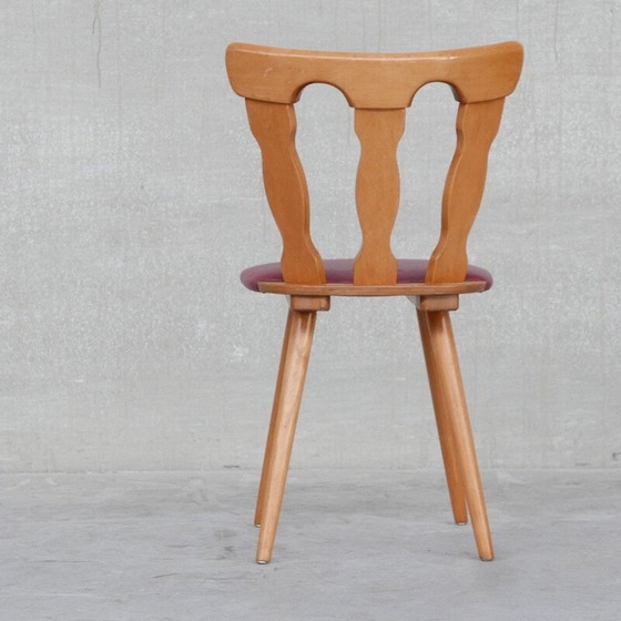 Image 1 of Set van 22 vintage Run café stoelen van hout en leer, Nederland 1970