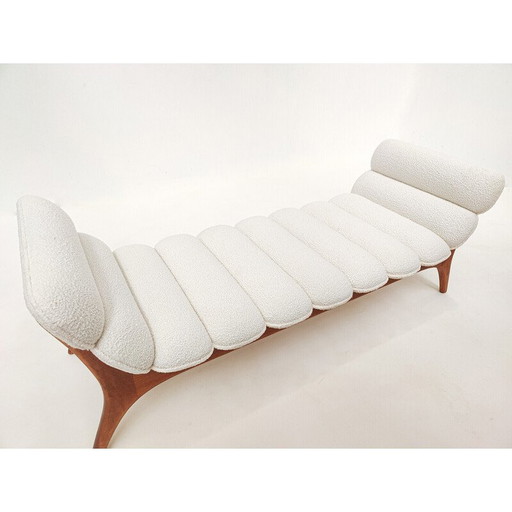 Vintage daybed van hout en stof, Italië