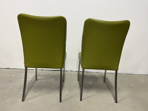 Image 1 of 2 Bert plantagie Duo Eetkamerstoep groen leer