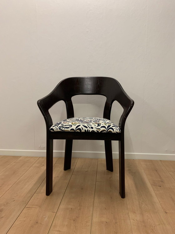 Image 1 of Set van 4 vintage stoelen met jacquard stof , 1970