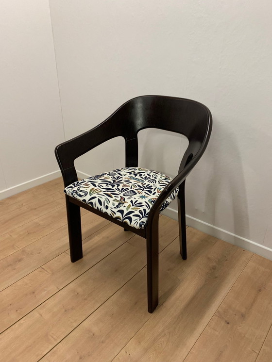 Image 1 of Set van 4 vintage stoelen met jacquard stof , 1970