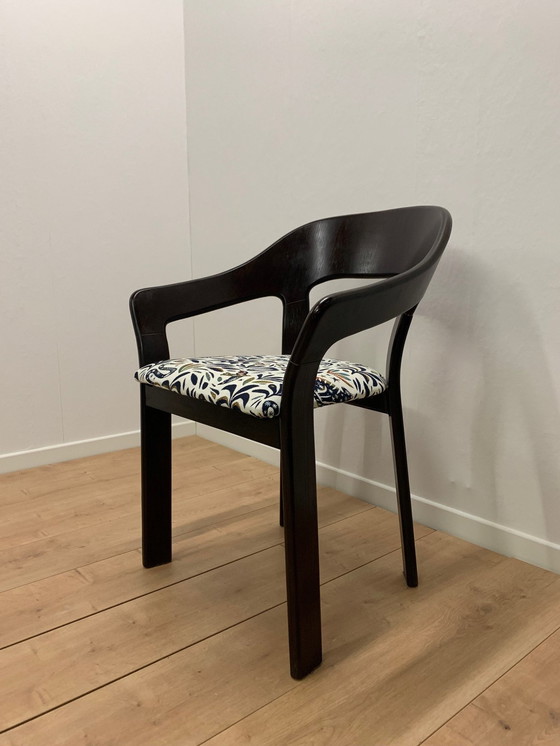 Image 1 of Set van 4 vintage stoelen met jacquard stof , 1970