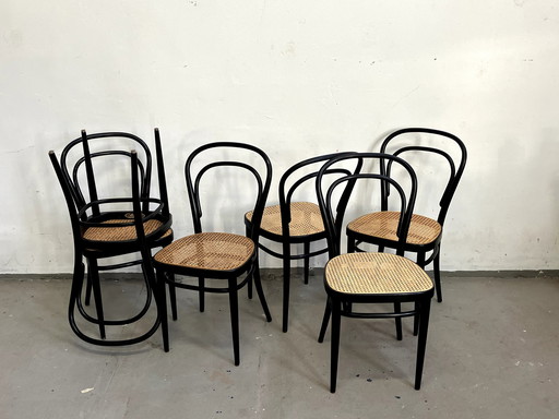 6x Thonet Stoel Model 214 Zonder Armleuning