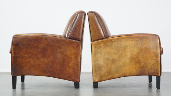 Image 1 of 2 X Armchair Gemaakt Van Schapenleer 