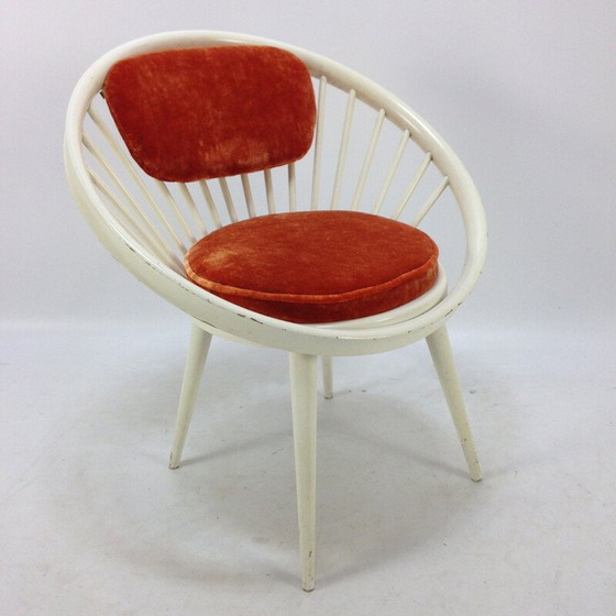 Image 1 of Vintage rode cirkel fauteuil van Antonio Viotto 1960