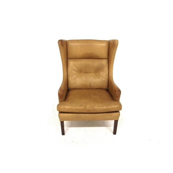Image 1 of Vintage beuken en leren fauteuil, Zweden 1960