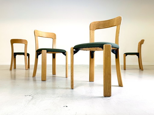 Set van 4 Mid Century Stoelen Bruno Rey Dietiker Hay Nieuw Bekleed