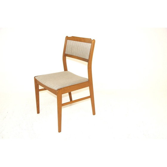 Image 1 of Set van 4 vintage stoelen van beukenhout en stof, Zweden 1960