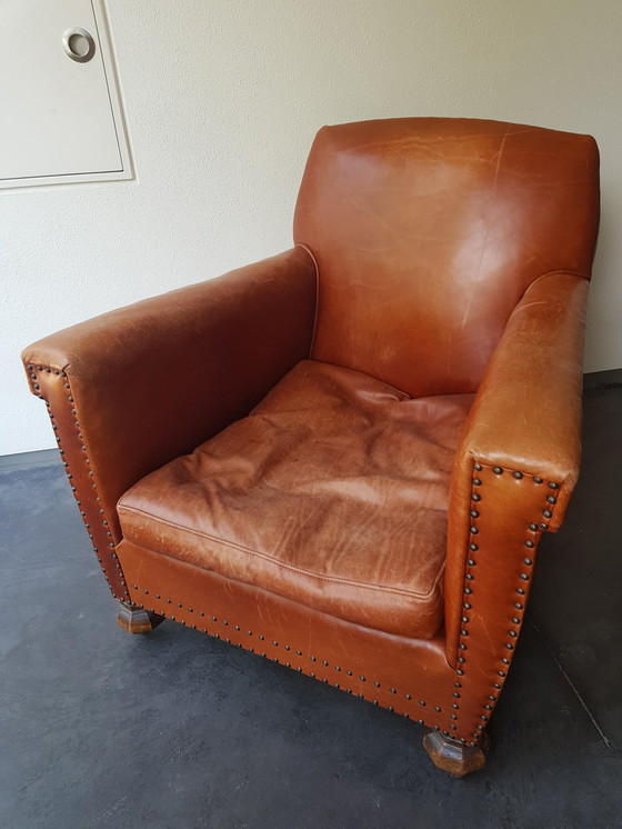 Image 1 of Mooie antieke leren fauteuil