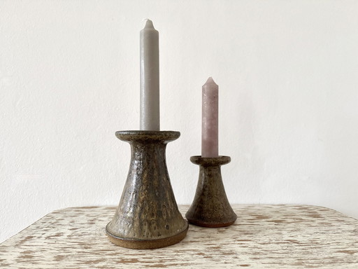 Vintage Paar Kerzenleuchter Thromborg Keramik, Denemarken, 1960S