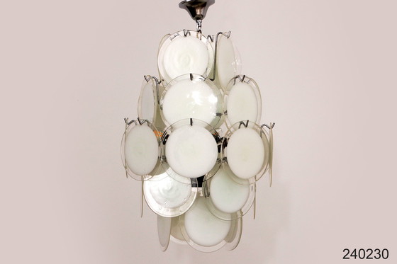 Image 1 of Vintage Italian Murano Glass Chandelier By Vistosi, 1960