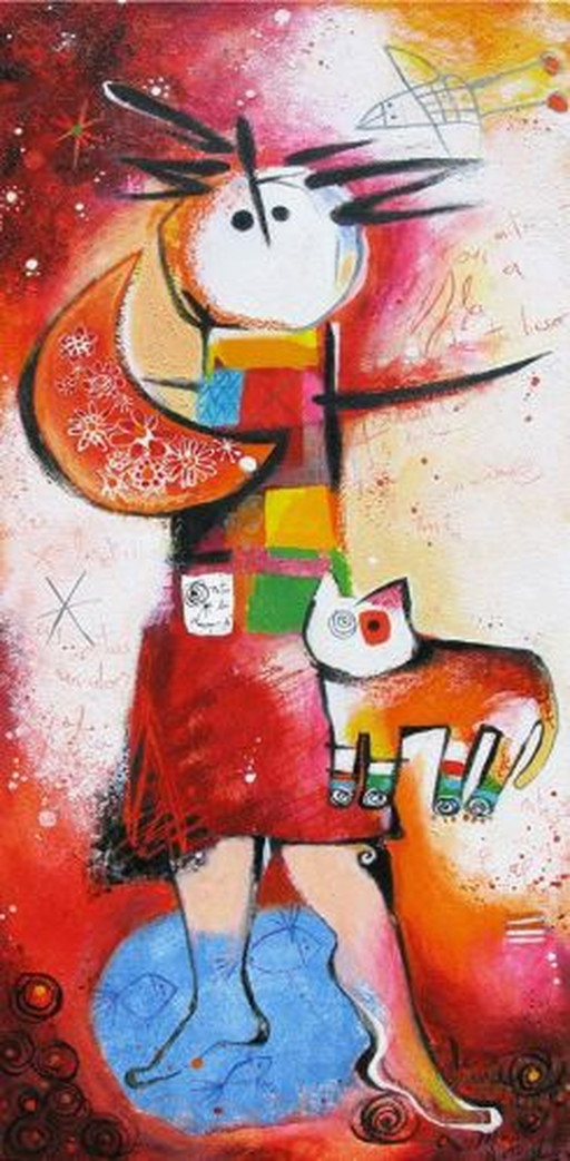 Angeles Nieto - vrouwelijk – lithos zeefdrukken, Paper, Modern