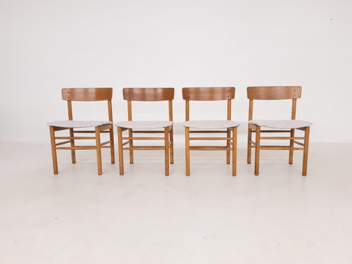 4x Vintage eiken eetkamerstoelen