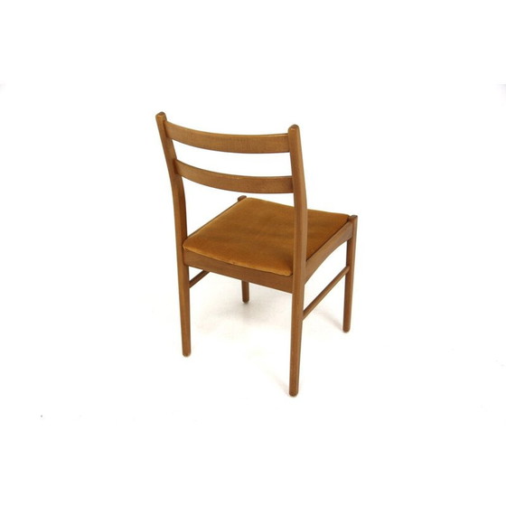 Image 1 of Set van 4 vintage stoelen van beukenhout en fluweel, Zweden 1960