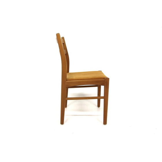 Image 1 of Set van 4 vintage stoelen van beukenhout en fluweel, Zweden 1960