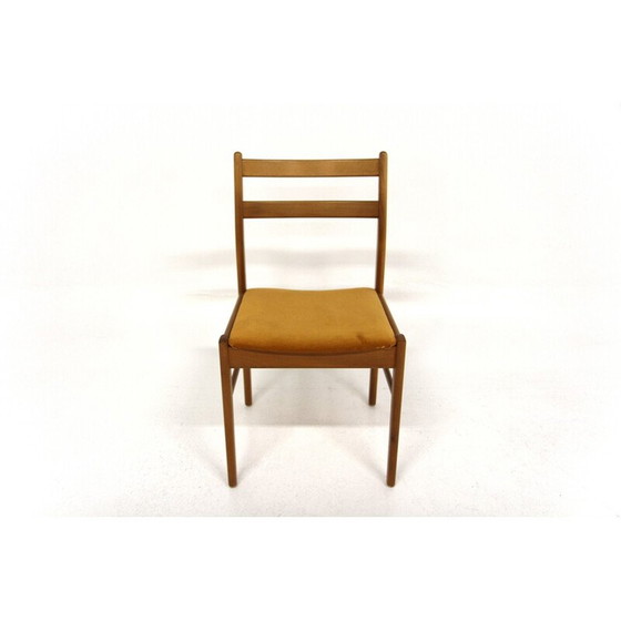 Image 1 of Set van 4 vintage stoelen van beukenhout en fluweel, Zweden 1960