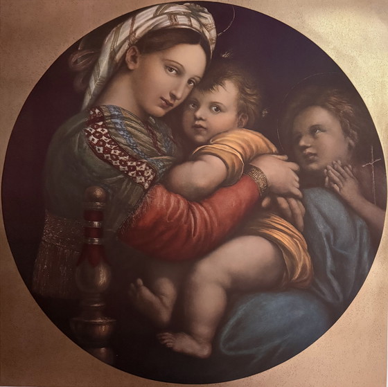 Image 1 of Raffael Van Urbino: “Madonna Della Sedia”. Zeldzame Collotype Antiquarische Potret. 