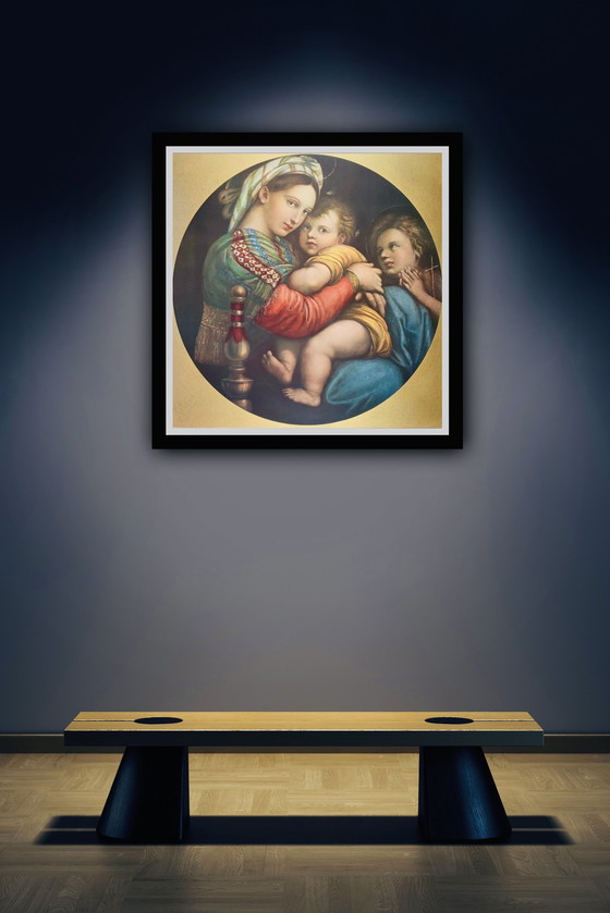 Image 1 of Raffael Van Urbino: “Madonna Della Sedia”. Zeldzame Collotype Antiquarische Potret. 