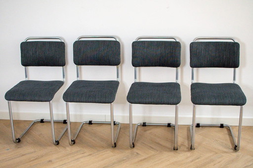 4X gebr van der stroom dutch originals model gispen 101 stoel