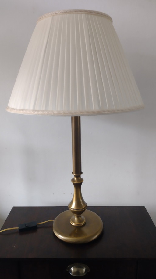 Vintage Klassieke Geborstelde Messing Tafellamp