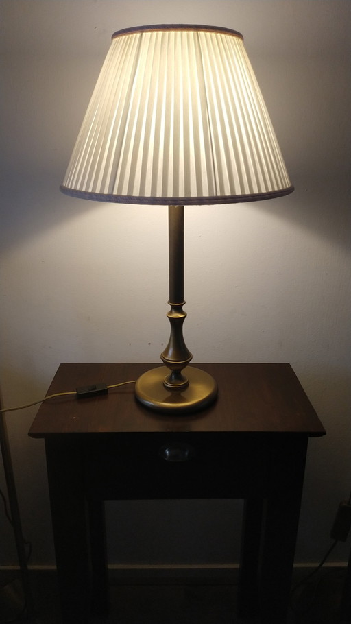 Vintage Klassieke Geborstelde Messing Tafellamp