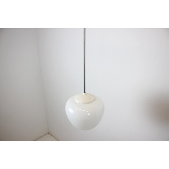 Image 1 of Vintage hanglamp van glas en chroom, Tsjecho-Slowakije 1960