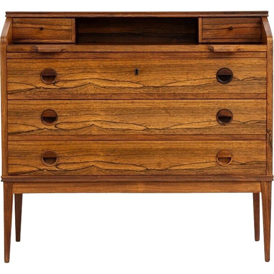 Image 1 of Vintage palissander secretaire van Borge Hansen voor Riis Antonsen, Denemarken 1950