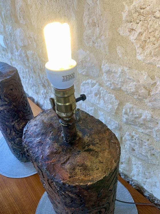 Image 1 of Brutalistische tafellampen van Irv Bramberg, jaren 1960, set van 2