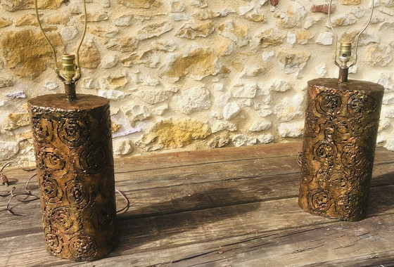 Image 1 of Brutalistische tafellampen van Irv Bramberg, jaren 1960, set van 2