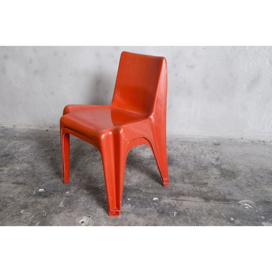 Image 1 of Paar vintage rode stoelen van Helmut Bätzner voor Bofinger, 1964