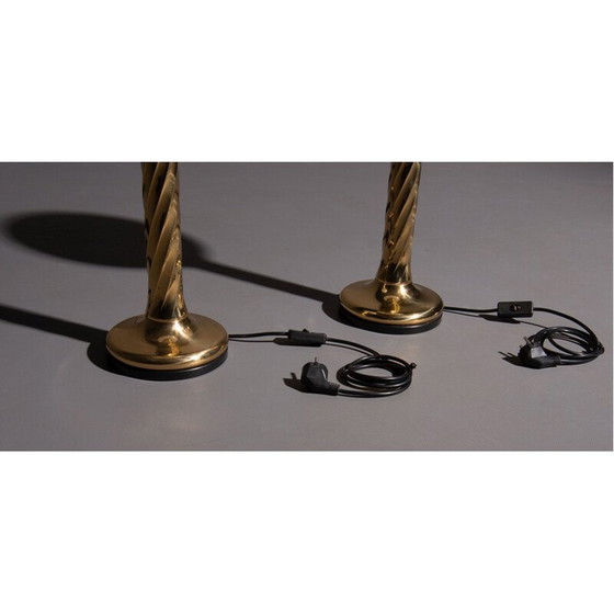 Image 1 of Vintage gouden bollampen, 4 stuks door Hollywood Regency