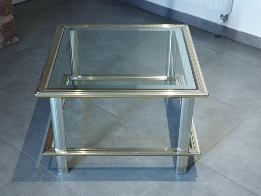 Goud en zilver tweekleurig design salontafel - Vintage tijdperk - Maison Lancel