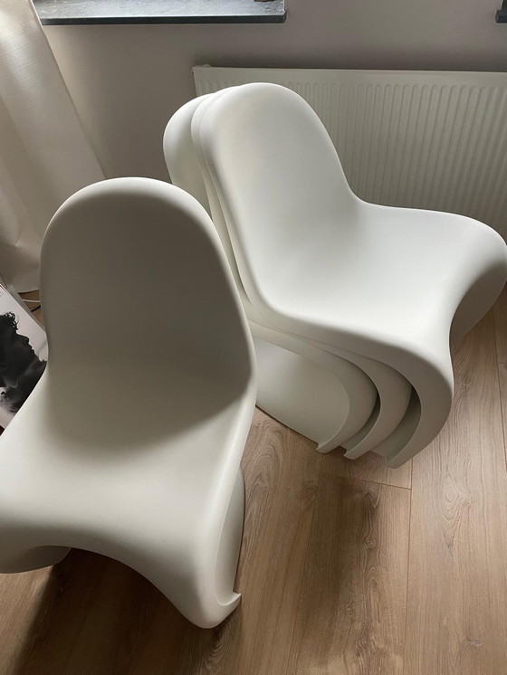 Image 1 of 4X Vitra Panton Stoelen Wit