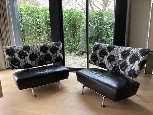 2X Leolux Akka, Draaibare Chaise Longue