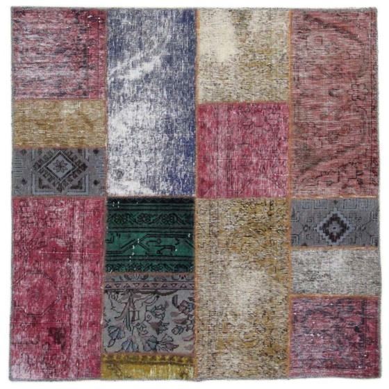 Image 1 of Perzisch tapijt patchwork tapijt 117X117 Nr:2521