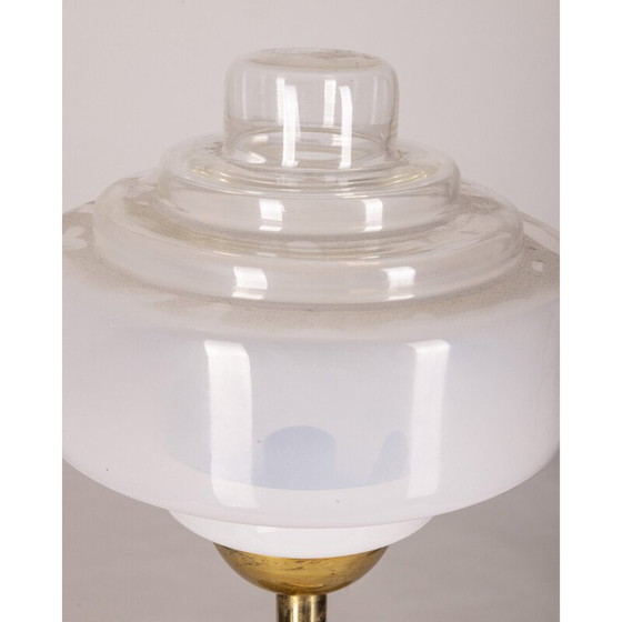 Image 1 of Vintage tafellamp van verguld messing en glas, Italië 1960