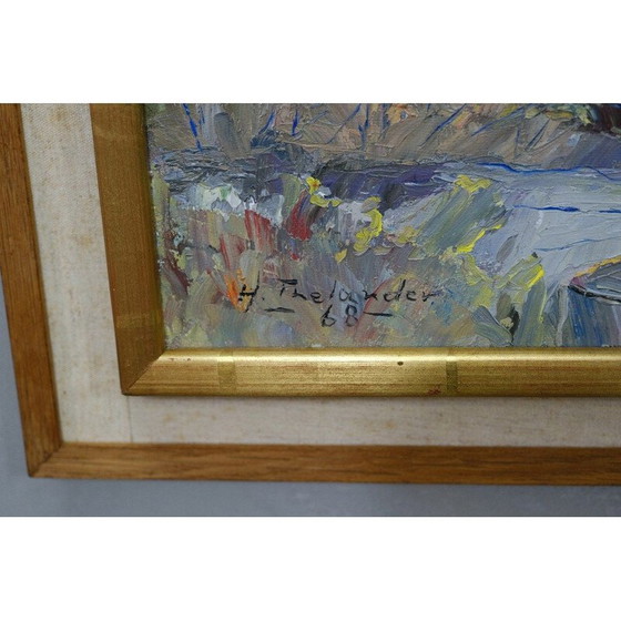 Image 1 of Vintage modern olieverfschilderij van Harald Thelander, Scandinavische jaren 1960