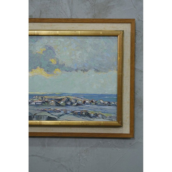 Image 1 of Vintage modern olieverfschilderij van Harald Thelander, Scandinavische jaren 1960