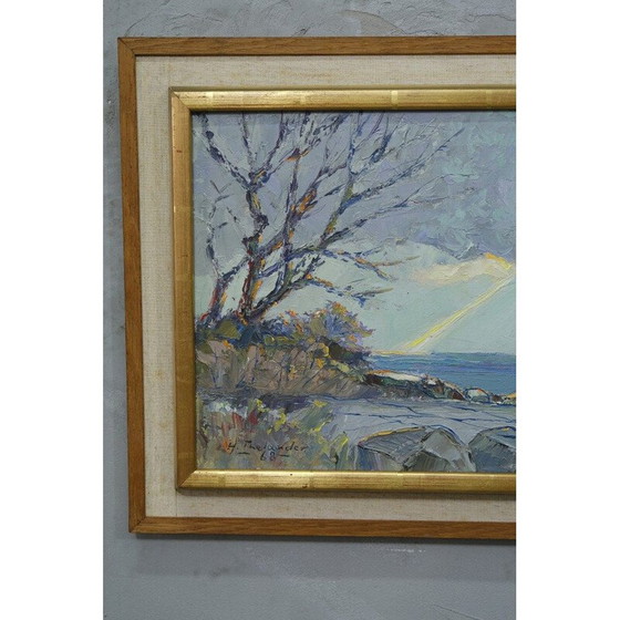 Image 1 of Vintage modern olieverfschilderij van Harald Thelander, Scandinavische jaren 1960