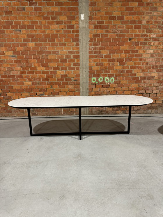 Image 1 of Eettafel halfovaal 280x90 cm - Keramiek carrara