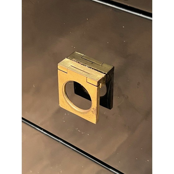 Image 1 of Vintage zwart gelakte ladekast van Guy Lefèvre voor Maison Jansen, 1970