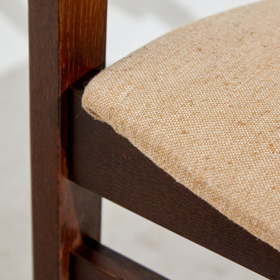 Image 1 of Vintage eikenhouten fauteuil met stoffen bekleding, jaren 1990