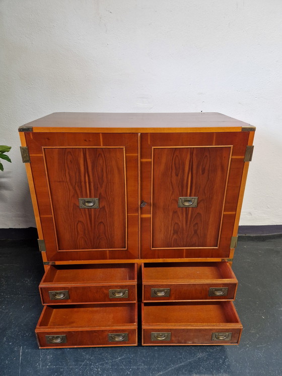 Image 1 of Vintage ladekast Campagnestijl Engels Militair Maritiem