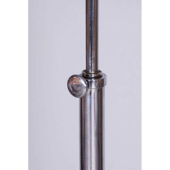 Image 1 of Vintage Bauhaus vloerlamp in perkament en chroom, Tsjechië 1920