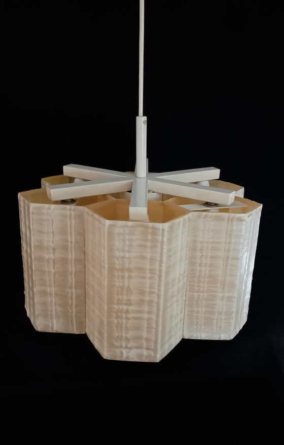 Image 1 of Zestiger Jaren Hanglamp Met Fiberglas Honingraat Kelken 