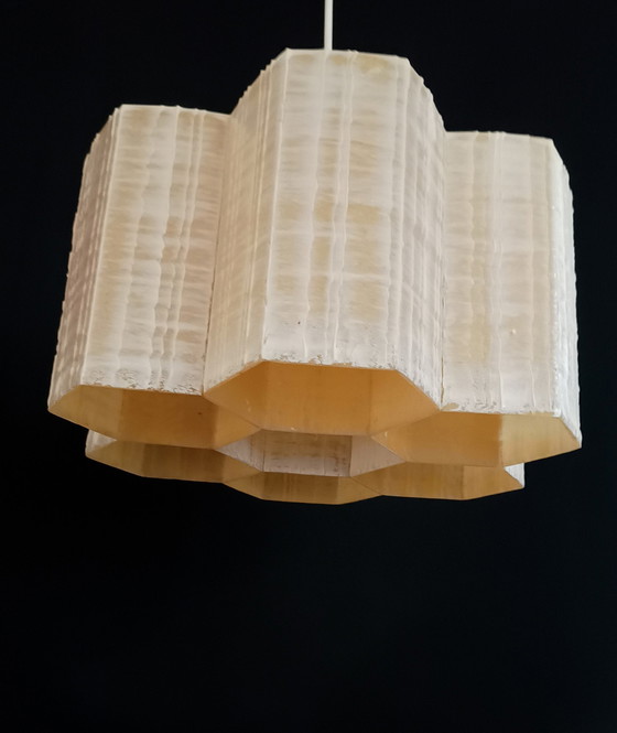 Image 1 of Zestiger Jaren Hanglamp Met Fiberglas Honingraat Kelken 