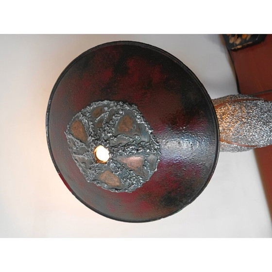 Image 1 of Vintage sculptuurlamp van koper en gesmolten metaal, 1990
