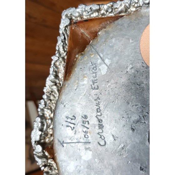 Image 1 of Vintage sculptuurlamp van koper en gesmolten metaal, 1990