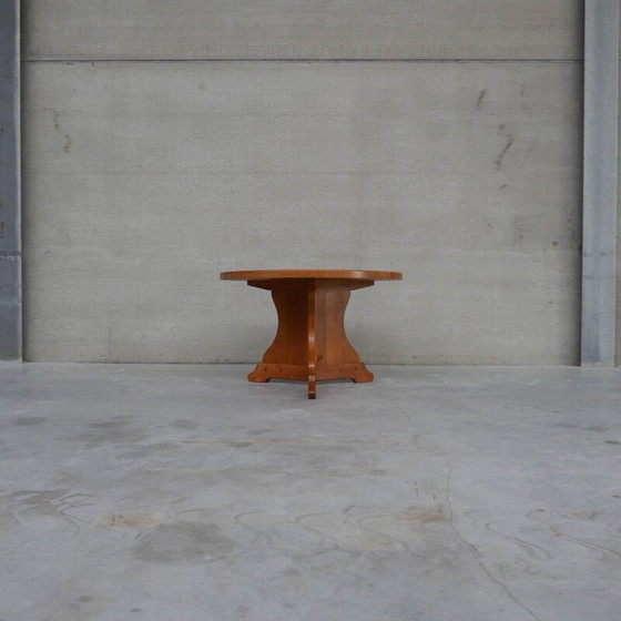 Image 1 of Eikenhout vintage ronde eettafel, Holland 1970