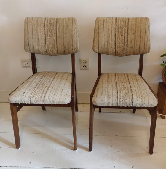 Image 1 of Set Van 2 Vintage, Teakhouten Stoelen